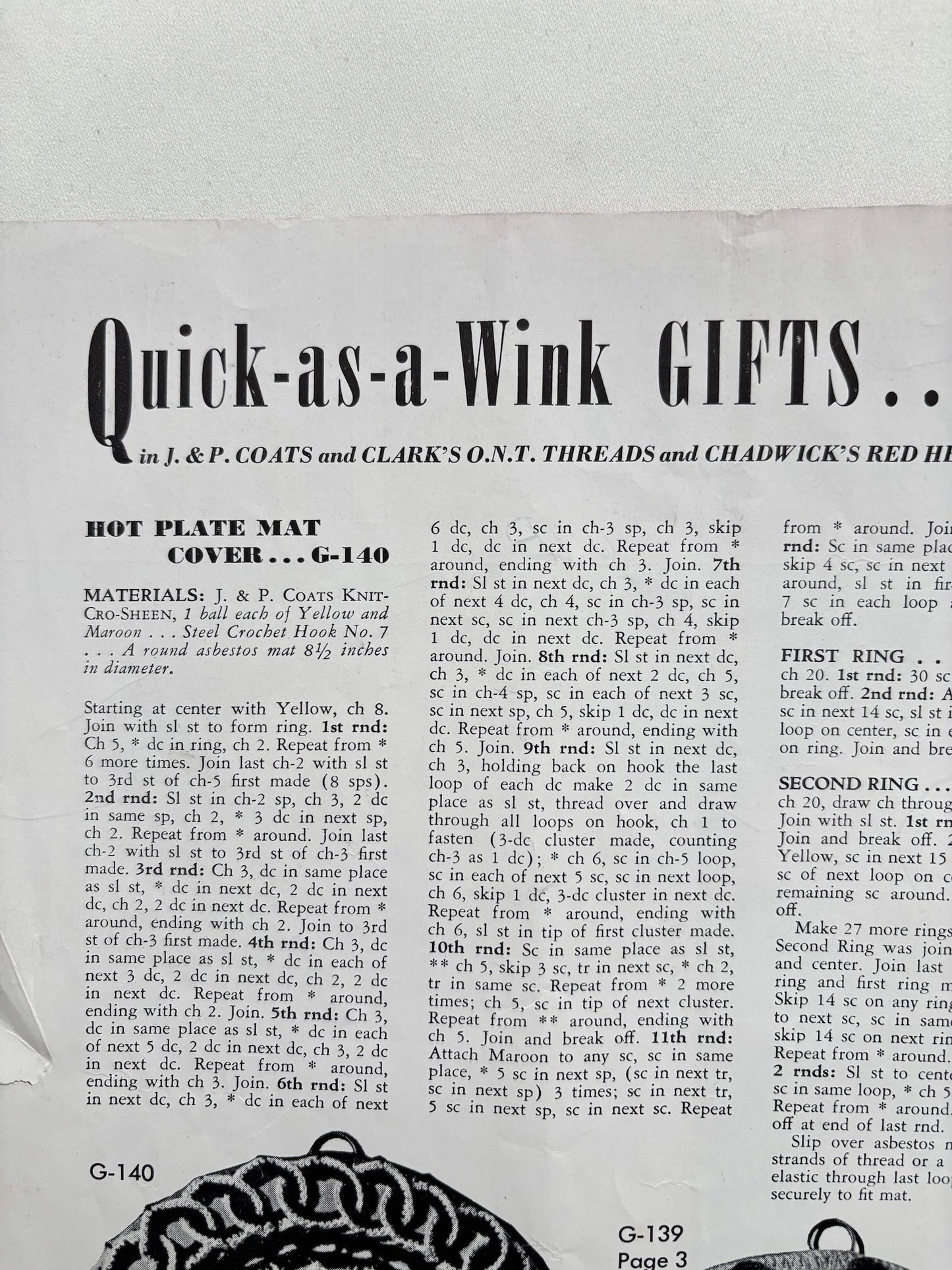 Ideas for Gifts 1949 Knitting and Crochet Pattern Booklet No. 255