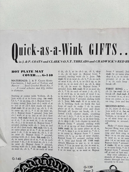 Ideas for Gifts 1949 Knitting and Crochet Pattern Booklet No. 255