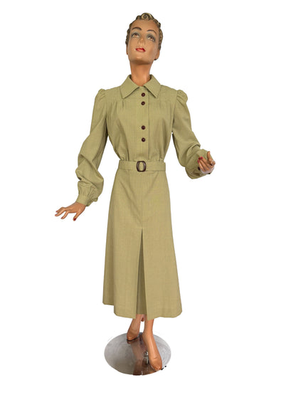 XL/XXL | 1940s Reproduction Dress In Vintage Wool
