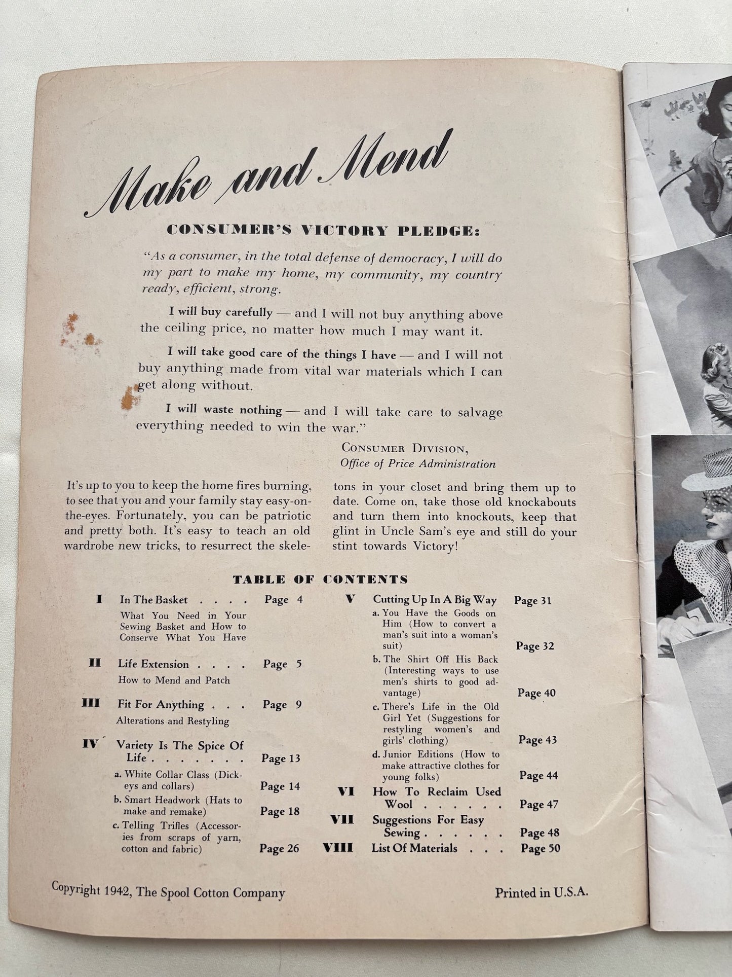 Make and Mend for Victory 1942 Book No. S-10