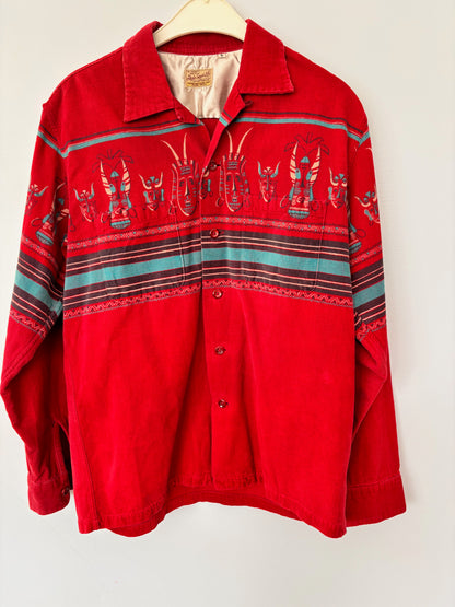 1950s Style Eyes Repro Tribal Mask Mens Shirt | S