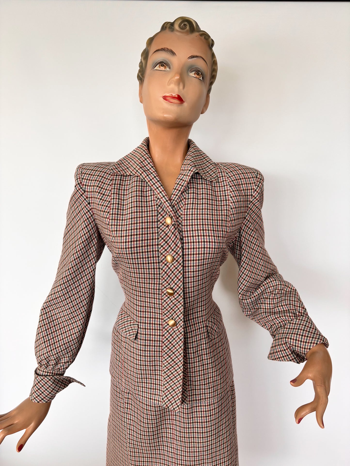 1940s 'Jenny' Tartan Suit | Jacket S, Skirt XS/S