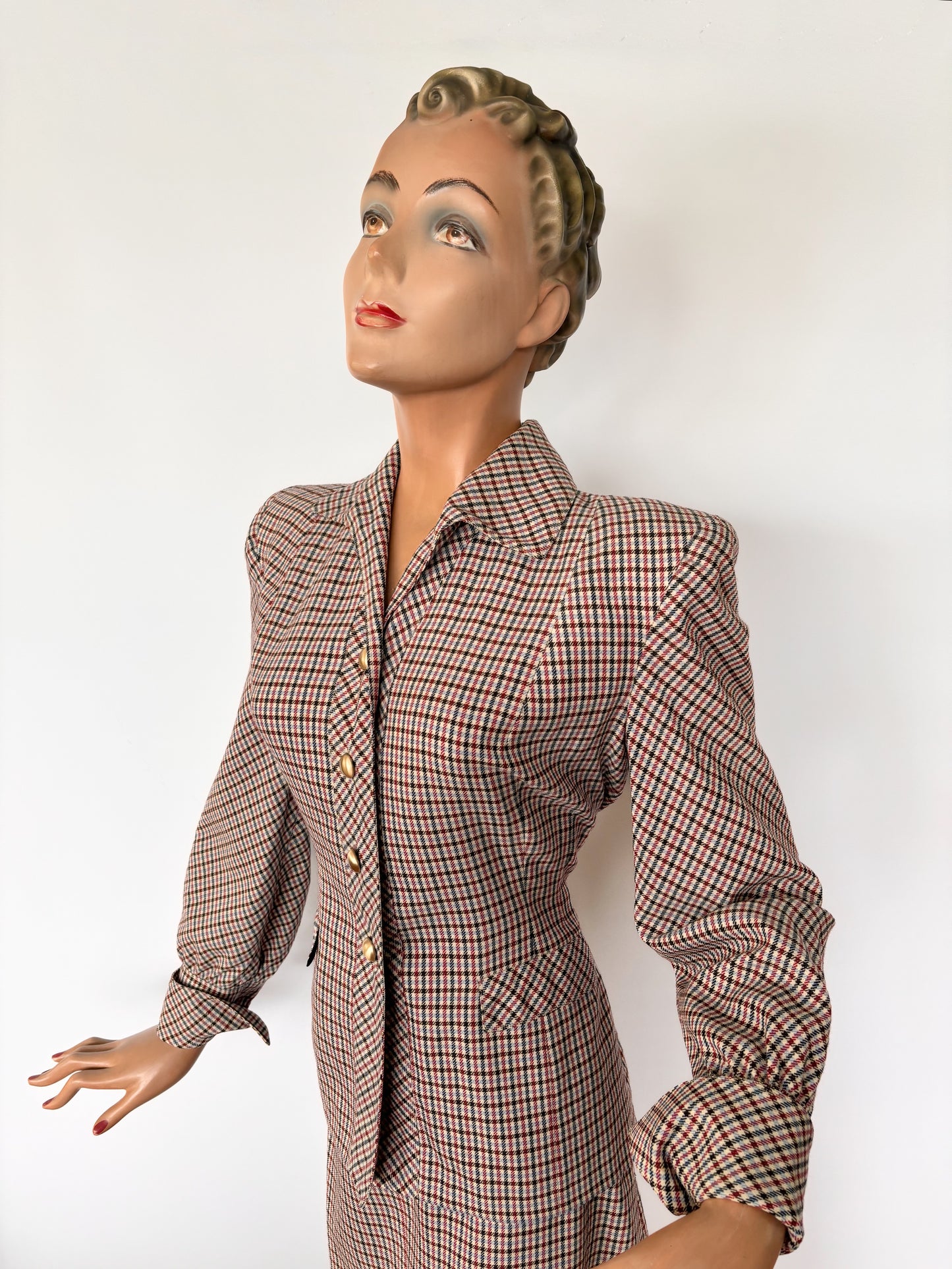 1940s 'Jenny' Tartan Suit | Jacket S, Skirt XS/S