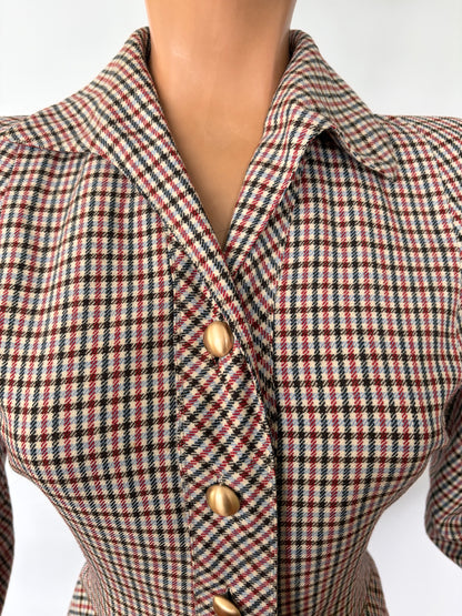 1940s 'Jenny' Tartan Suit | Jacket S, Skirt XS/S