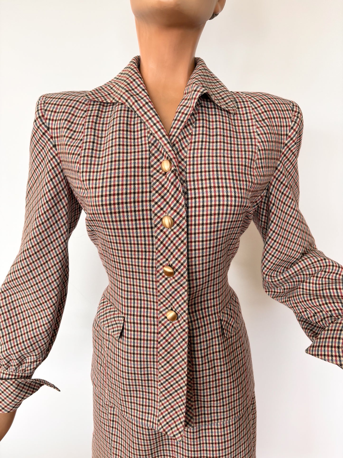 1940s 'Jenny' Tartan Suit | Jacket S, Skirt XS/S