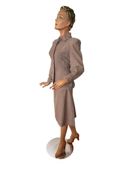 1940s 'Jenny' Tartan Suit | Jacket S, Skirt XS/S