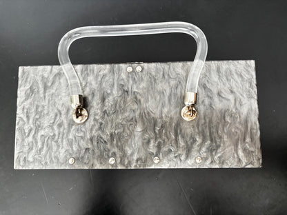 1950s Dorset Fifth Avenue Silver Metal Weave Box Bag