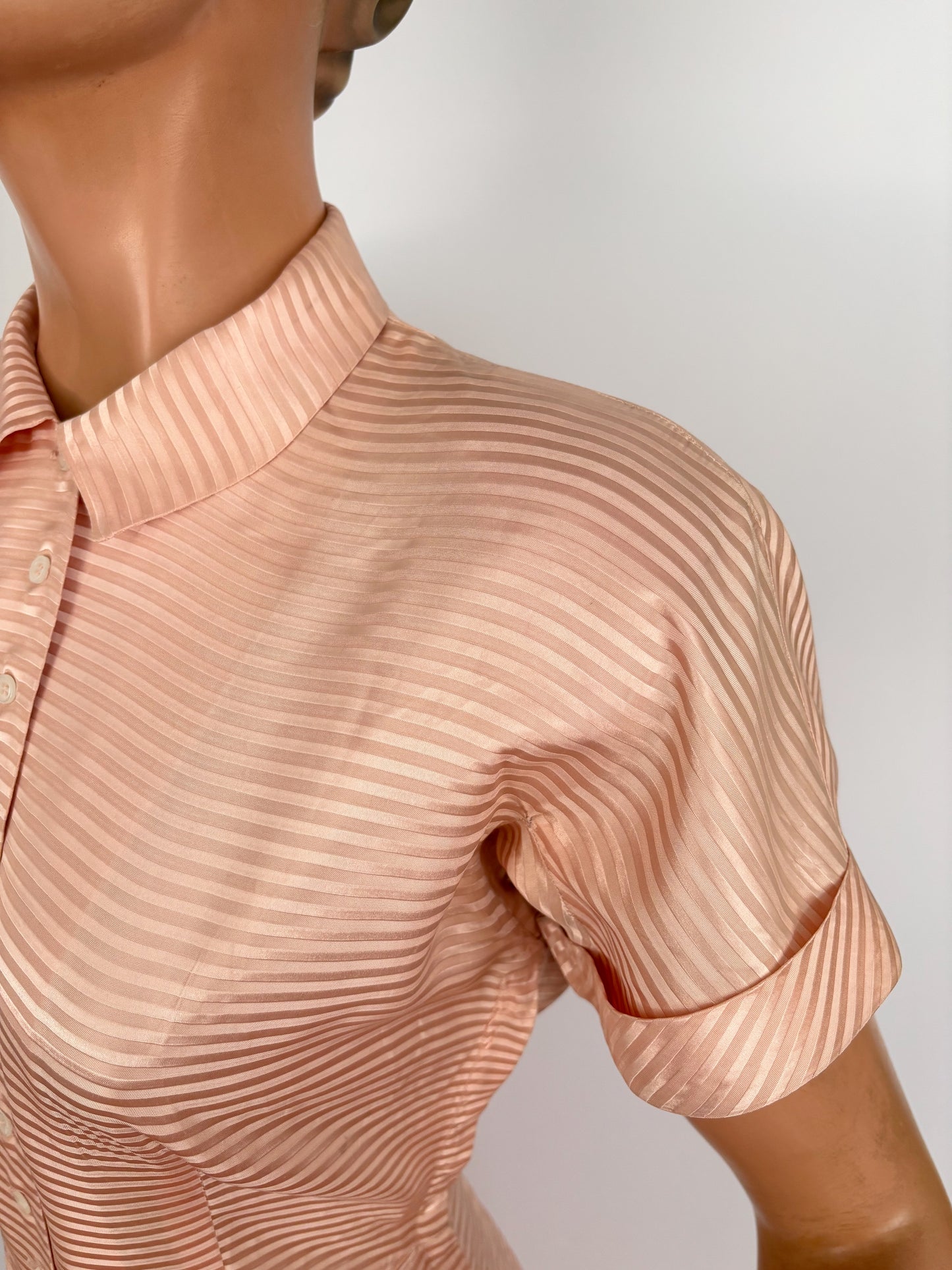 XS/S | 1950s Jonathan Logan Blush Pink Striped Dress
