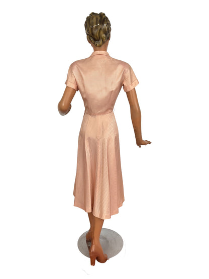 XS/S | 1950s Jonathan Logan Blush Pink Striped Dress