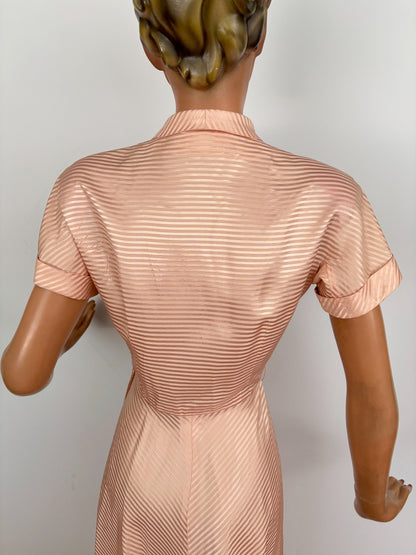 XS/S | 1950s Jonathan Logan Blush Pink Striped Dress