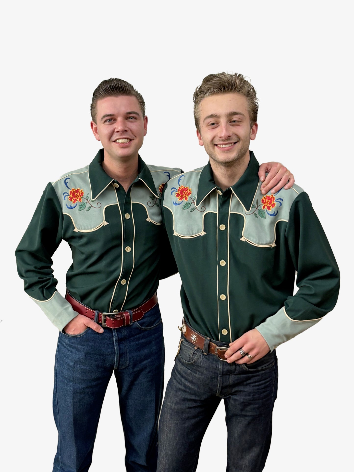 Lee Herren Westernhemd im 40er-Stil, Grün - Auf Bestellung