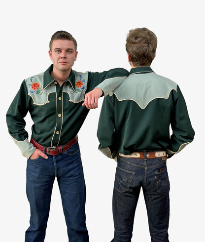 Lee Herren Westernhemd im 40er-Stil, Grün - Auf Bestellung