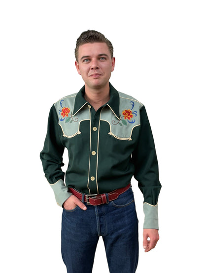 Lee Herren Westernhemd im 40er-Stil, Grün - Auf Bestellung