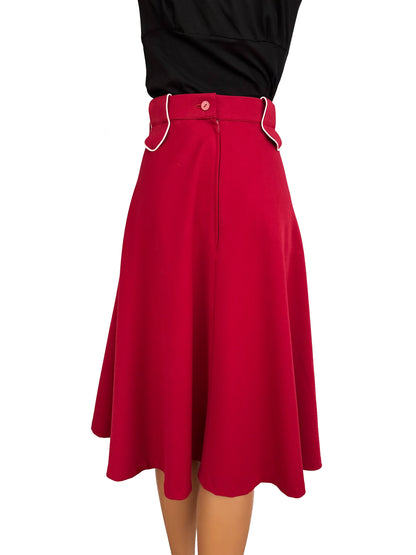 XL | Coral Red Western Skirt