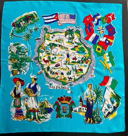 1950s/60s Las Palmas Souvenir Scarf | 76x80 cm