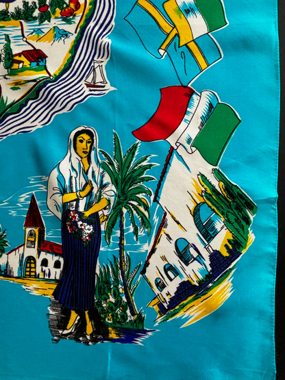 1950s/60s Las Palmas Souvenir Scarf | 76x80 cm