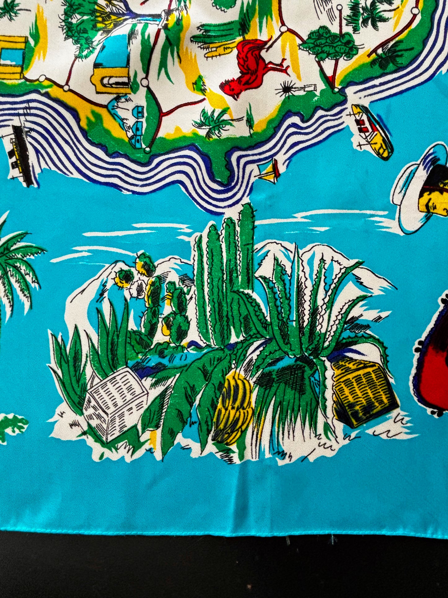 1950s/60s Las Palmas Souvenir Scarf | 76x80 cm