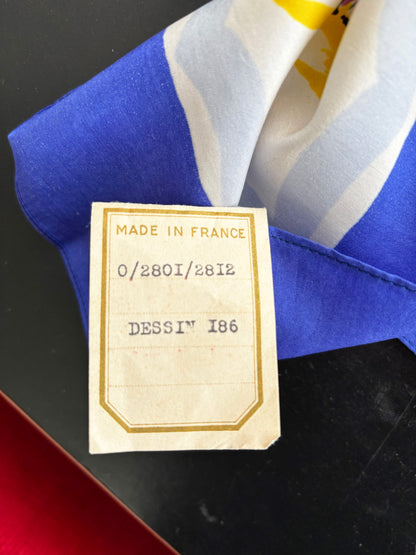 Deadstock French Scarf With Carriage Scene | 80x86 cm