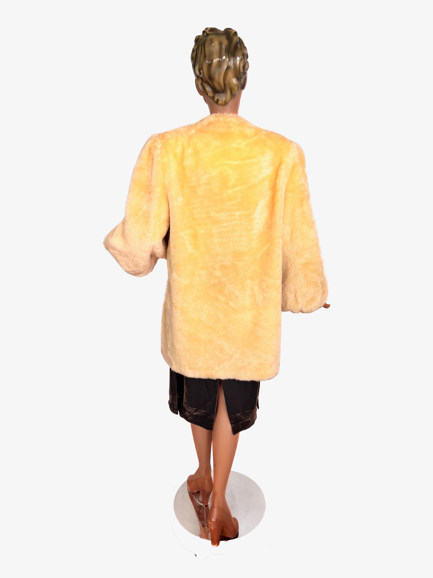1940s Faux Fur Balloon Sleeve Coat  | S - XL