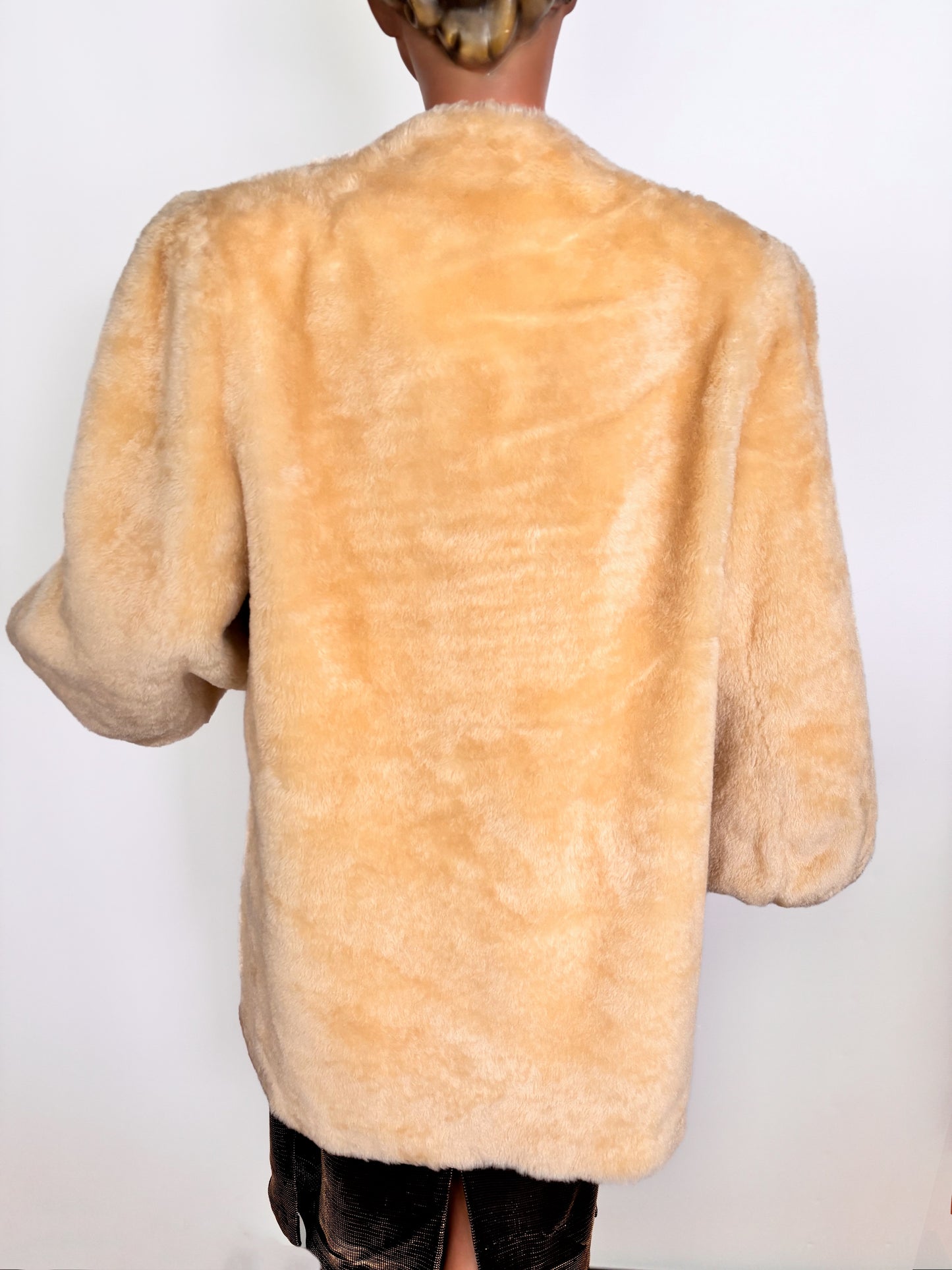 1940s Faux Fur Balloon Sleeve Coat  | S - XL