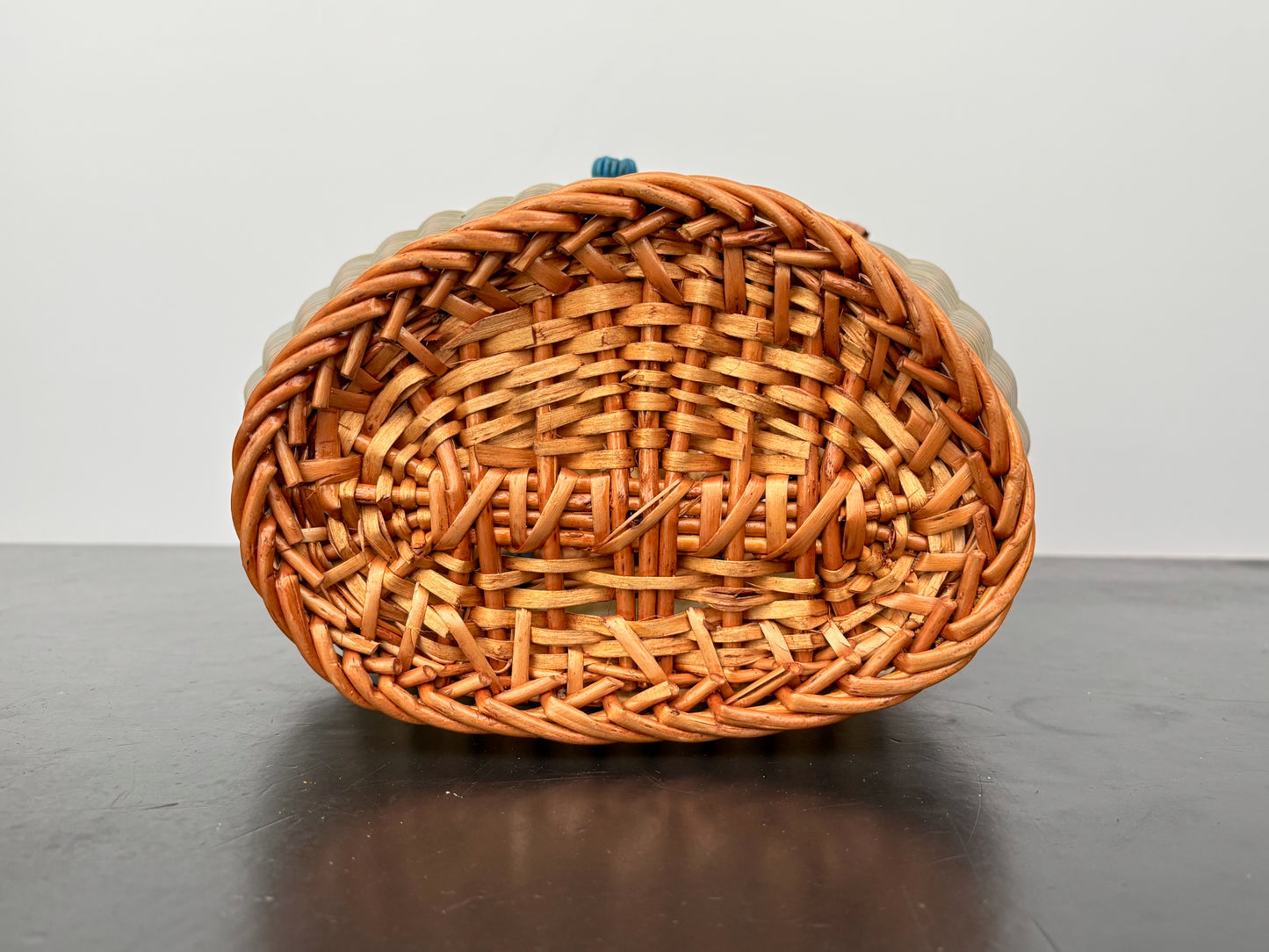1960s Wicker and Plastic Basket Handbag