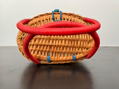 1960s Wicker and Plastic Basket Handbag