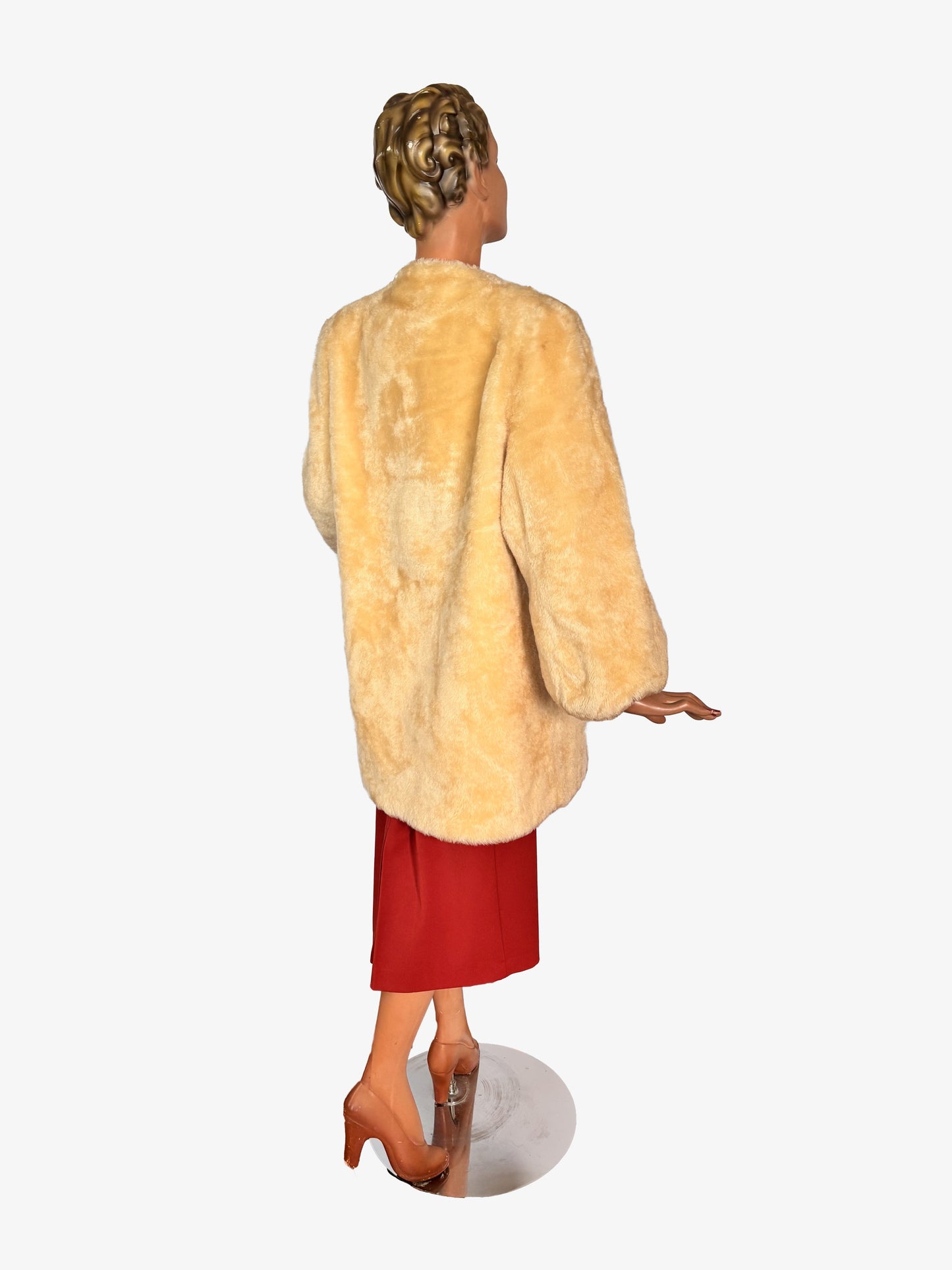 1940s Faux Fur Balloon Sleeve Coat  | S - XL