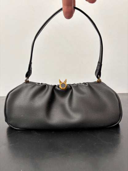 1950s Black Vinyl Handbag