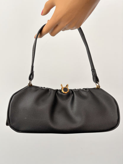 1950s Black Vinyl Handbag