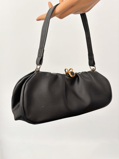 1950s Black Vinyl Handbag