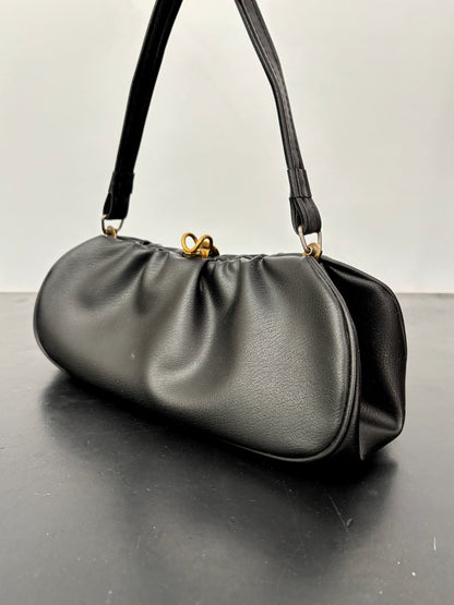 1950s Black Vinyl Handbag