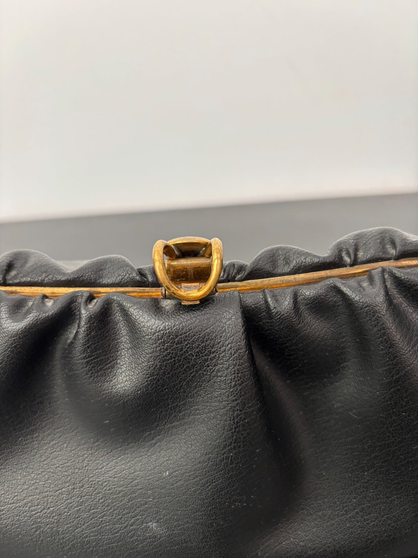 1950s Black Vinyl Handbag