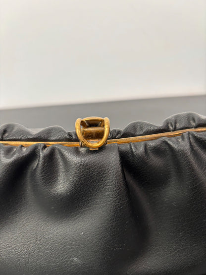 1950s Black Vinyl Handbag