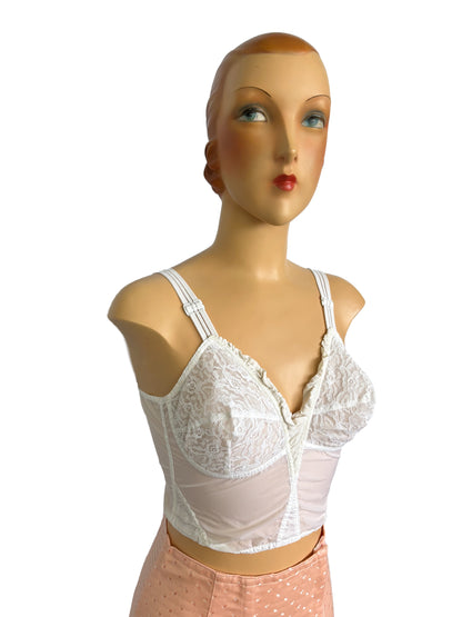 1950s/60s NOS Gaynor White Long-Line Bra