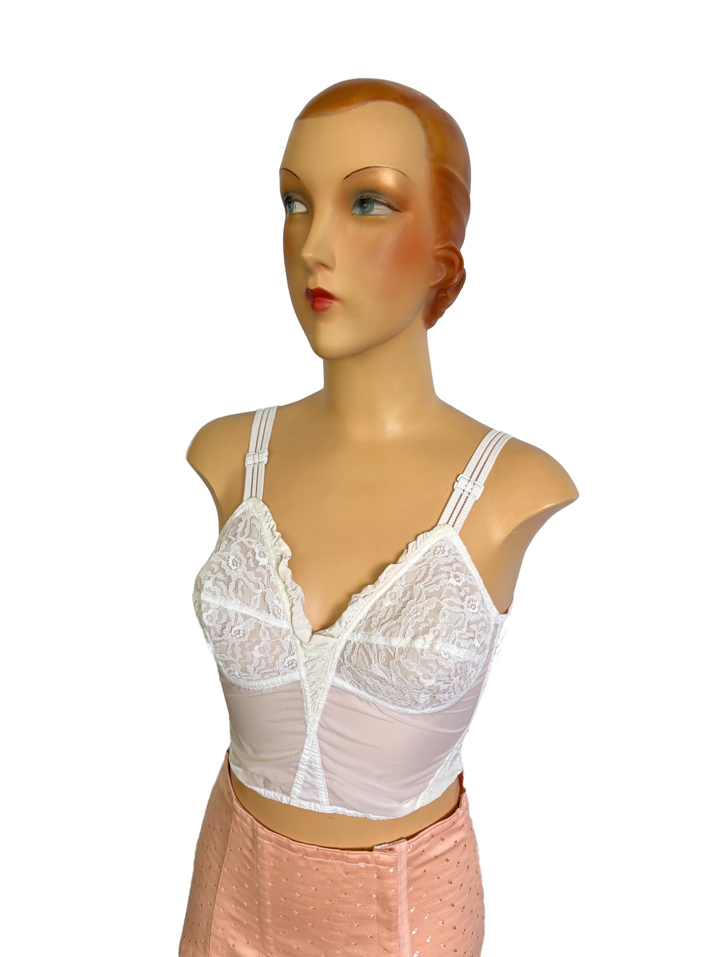 1950s/60s NOS Gaynor White Long-Line Bra