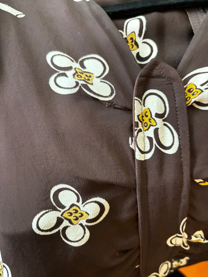 XS/S | 1950s Style Floral Dress Vintage Fabric