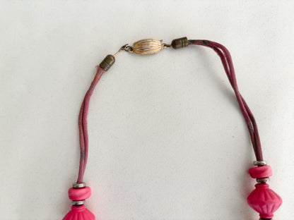 1940s/50s Raspberry Pink Fruit Novelty Necklace