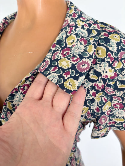 XL | 1940s Crepe Dress With Floral Print