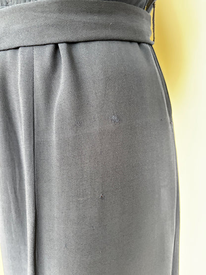 XL | 1940s Navy Crepe Dress With Pintuck Front