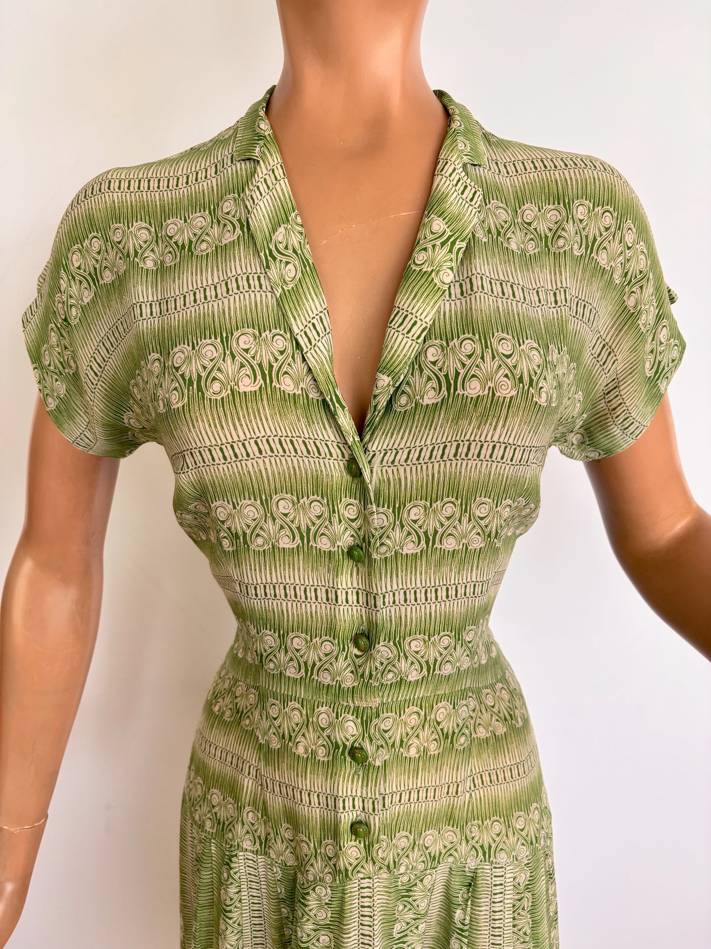 XS | 1940s Georgiana Semi Sheer Silk Dress