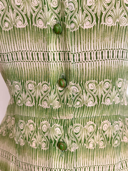 XS | 1940s Georgiana Semi Sheer Silk Dress