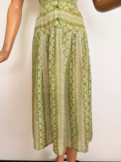 XS | 1940s Georgiana Semi Sheer Silk Dress