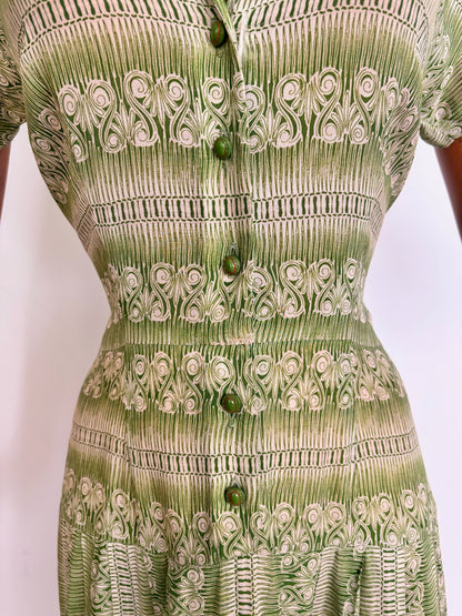 XS | 1940s Georgiana Semi Sheer Silk Dress