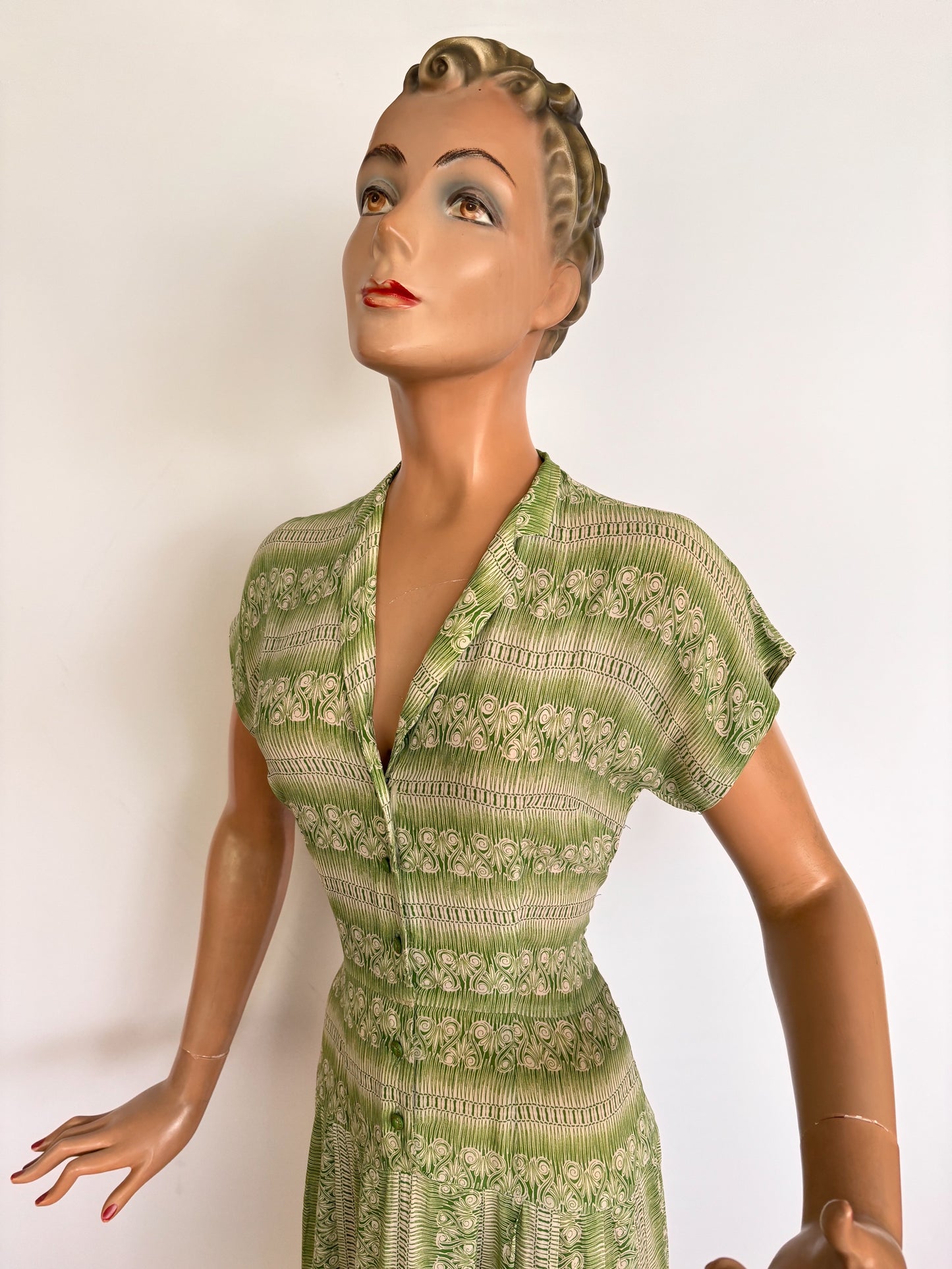 XS | 1940s Georgiana Semi Sheer Silk Dress