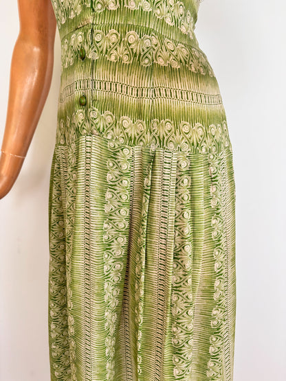 XS | 1940s Georgiana Semi Sheer Silk Dress
