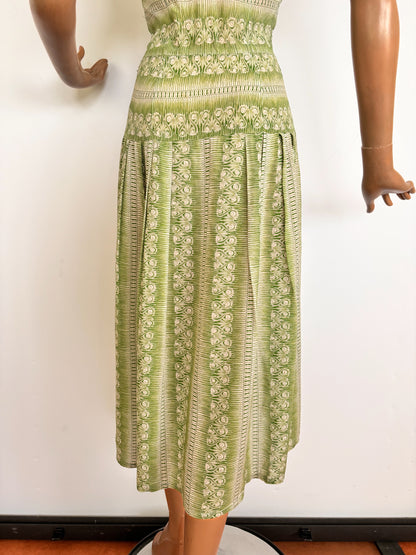 XS | 1940s Georgiana Semi Sheer Silk Dress
