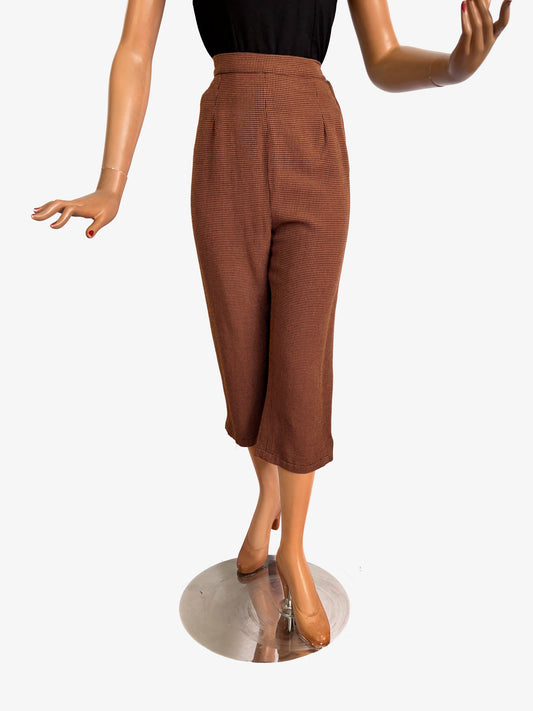 S | 1950s Style High Waisted Wool Capri Pants