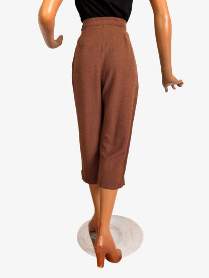 S | 1950s Style High Waisted Wool Capri Pants