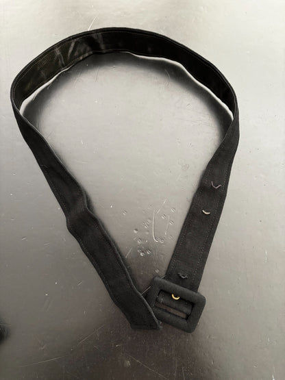 M | 1950s / 1960s Black Wool Dress by Saxia With Revere Collar