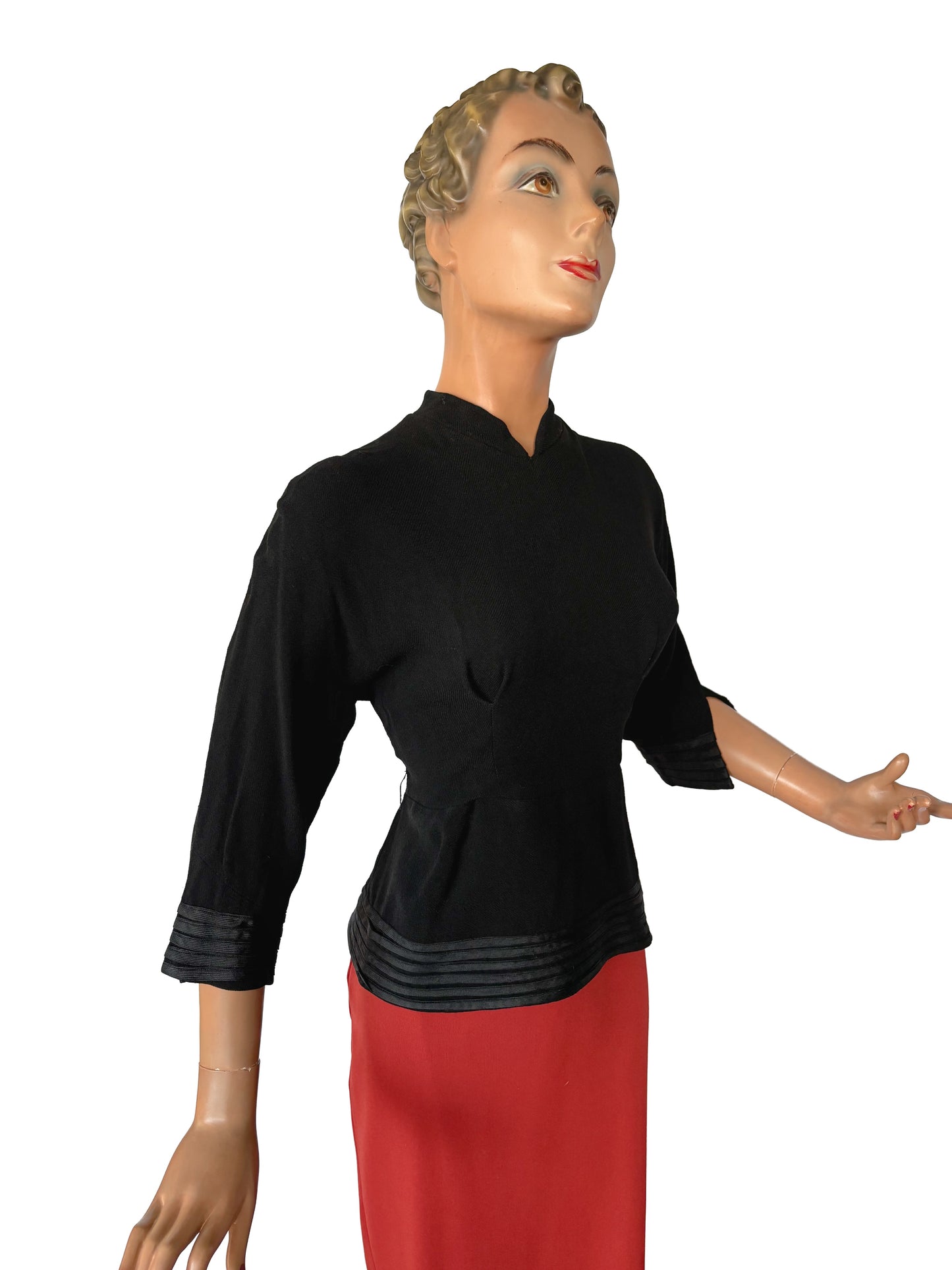 1920s/30s Wool Crepe Tunic Flapper Top | Medium